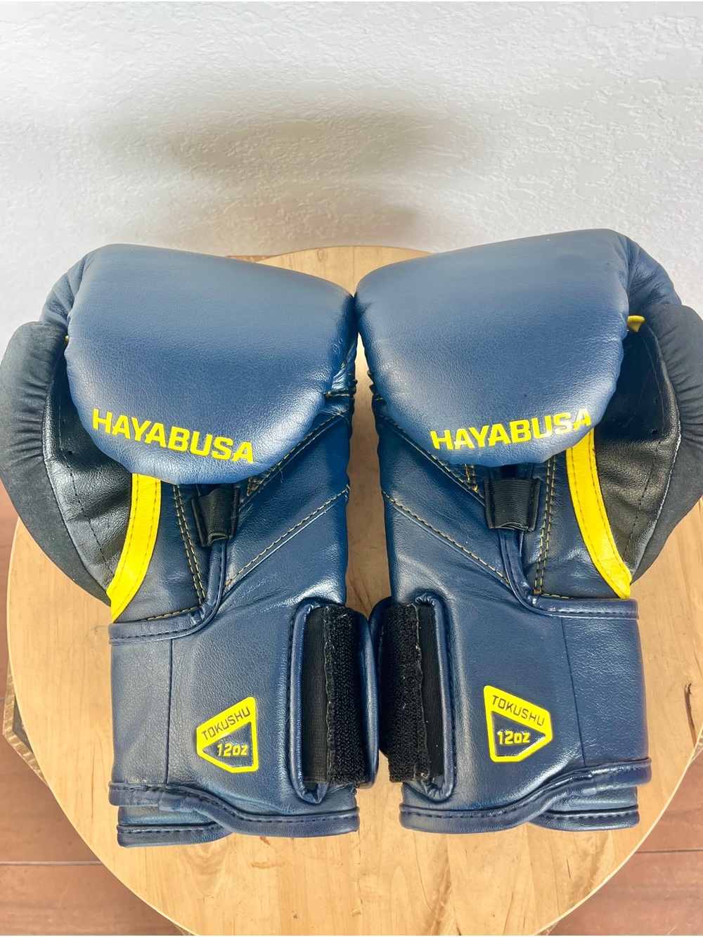 Hayabusa T3 Boxing Gloves Tokushu 12oz Dark Blue And yellow